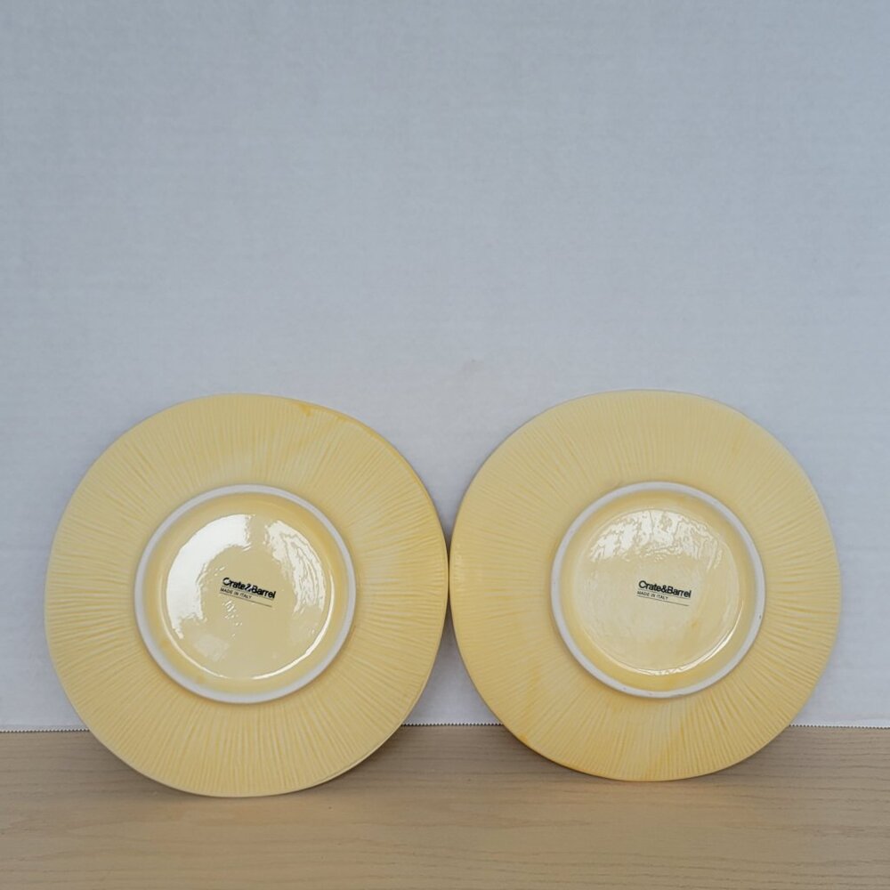 Crate&Barrel Lucca Yellow Stoneware Made In Italy Soup Salad Bowl 8.5 in Set 2 - Picture 3 of 16